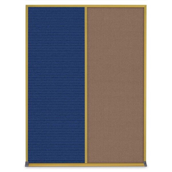 United Visual Products Single Door Radius Corkboard, 24"X36", B UV8001-BRONZE-CLOUD - main